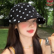 MALCOLM1 Forward Cap, Thin Y2k Polka Dot Beret, Fashion Korean Style Visor Fashion Retro Painter Hat