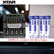 Promotion Set: อุปกรณ์ทดแทนถ่านอัลคาไลน์ XTAR L4 Charger & XTAR 1.5V Li-ion Battery