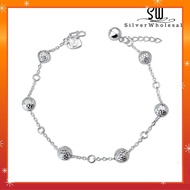 💥PROMO💥#JH396 Sterling Silver 925 Bead Anklet, Bracelet (Rantai Kaki, Rantai Tangan Silver) Original