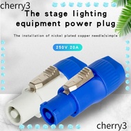CHERRY3 Powercon Connector, Blue White 250V NAC3FCA NAC3FCB AC Male Plug, 20A Aviation Socket Socket 3 PIN 20A Stage Light LED Power Cable Plug Stage Light LED Screen