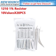 [200pcs] 1210 SMD Resistor Assorted Kit 10ValuesX20PCS 1% R050 R820 R100 R220 R330 R470 R680 Ohm