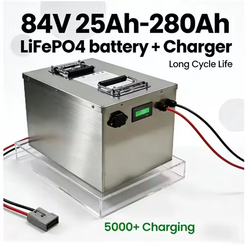 2000W-8000W High-Power 27S 84V LiFePO4 Battery 25-280Ah, Built-in BMS, Rechargeable Deep Cycle Batte