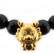CHOW TAI FOOK 999 Pure Gold Charm - Chalcedony Bracelet - Year of Dragon R22226