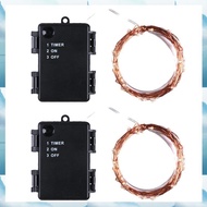 [G V W E] 2PCS 10m 100-Lights (Four Colors) LED Light Strip 4.5V 3 X AA Batteries Waterproof Battery