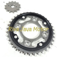 Gear Gir Depan Belakang Revo Absolute Blade 428-37t-14t Revo Fit SUpra X 125 Helm In Set