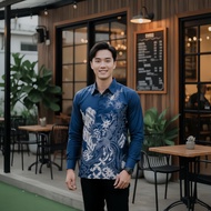 KEMEJA AZKANA BATIK - Men's Long Sleeve Batik Shirt with Premium Lining, Formal Office Batik Shirt, 