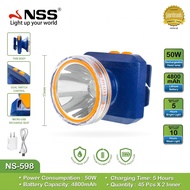 NSS Headlamp Flashlight Rechargeable Waterproof LED strong light Headlight For Camping Fishing 80W