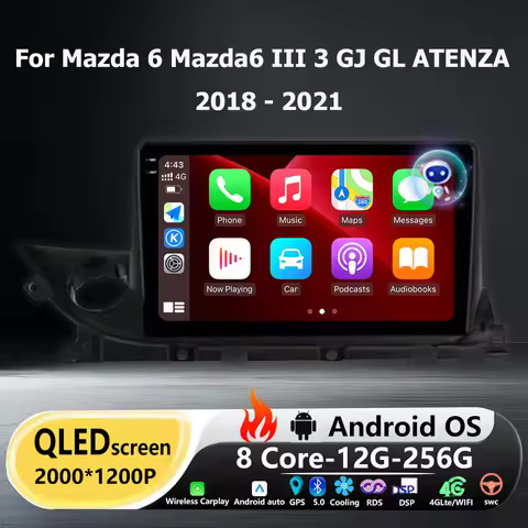 Wireless Carplay For Mazda 6 Mazda6 III 3 GJ GL ATENZA 2018 - 2021 Android 16 Car Radio Multimedia P