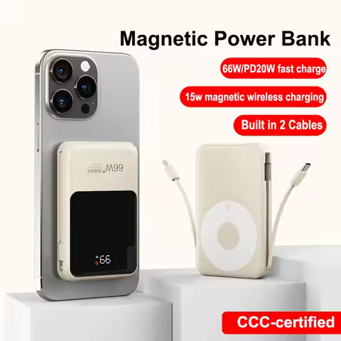 15W Magnetic Wireless Charger 66W Fast Charging Power Bank 20000mAh For Magsafe Battery for iPhone 1