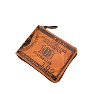 Men's Retro Coin Wallet Short Zipper, Vintage Money Billfold Ultra Lightweight, 2 Fold Small Purse