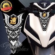 HONDA CLICK FRONT STICKER ASIAN WARRIOR CHROME KANJI (NEW DESIGN) stiker motor ej cycle
