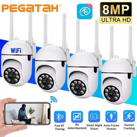 O-Kam 2.4G 8MP Camera Wifi Color Night Surveillance IP Outdoor Humanoid Tracking 4.0X Zoom Home No A