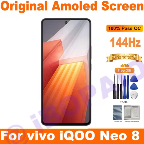 6.78"Original 144HZ AMOLED For vivo iQOO Neo8 V2301A LCD Display Touch Screen Digitizer Assembly For