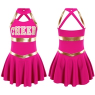 【Ready Stock】High School Cheerleader Uniform for Girls pakaian sorak kanak-kanak perempuan baju seko