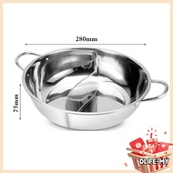 【In Stock】28cm Hot Pot Twin Divided Stainless Steel 28cm Cookware Hot Pot Ruled Compatible