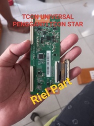 TCON - TICON - TIKON LOGIC BOARD UNIVERSAL TV LED SMART POLYTRON PENGGANTI TCON STAR 43AG9953 - PLD4