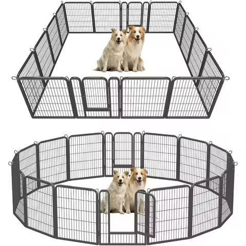 Dog Playpen Indoor,Metal Dog Fence for Large/Medium/Small Dogs,Perfect Dog Pen for Camping, Yard, an