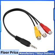 3.5mm Male Plug to 3  Female Audio Video AV Cable 22cm