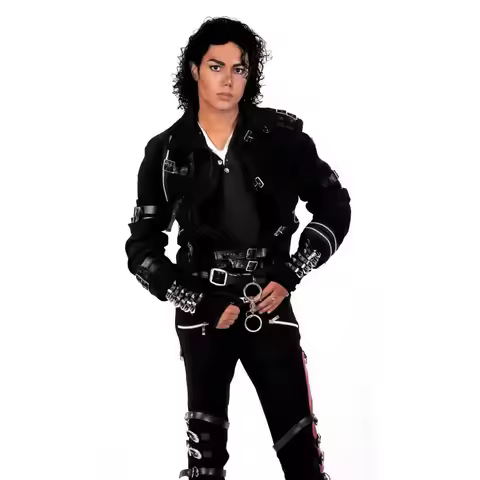 Michael Jackson Black Cotton Elastic Slim BAD Jacket Costume Clothing for Man Adore Stars Impersonat