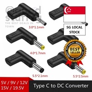 [SG FREE 🚚] USB C PD to DC Power Connector Universal 5V 9V 12V 15V 19V TypeC to DC Jack Plug Charge 