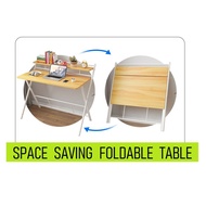 WFH - SINGAPORE READY【No Installation】High Quality Space Saving Foldable Study Work Table Pine Wood 