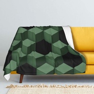 2024 Fishion Simple 3d Dark Green Cubes Winter Thicken Cashmere Blankets Lamb Blanket Coral Fleece Throw Blanket Warmth Bed Clothes Sofa Adult,one Size: 40inchx60inch (100cmx150cm) customization ♠ ♈ ✣ No.105