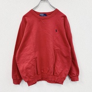 90 年代Ralph Lauren Polo 運動衫/運動鞋，RED， L 碼，古著。
