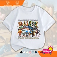 【220G 100%Cotton T-shirt】 NELLY Baju Budak Lelaki Tung Tung Sahur Cartoon Boy Fesyen Santai & Cool
