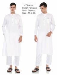 Set Koko Pakistan Cobana Pria / Baju dan Celana Koko Kurta Pakistan