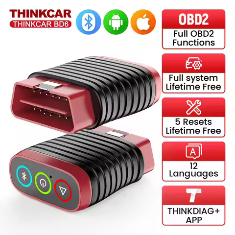 THINKCAR BD6 OBD2 Scanner Bluetooth Full System Diagnostic Tool Code Reader with 5 Reset Lifetime Fr