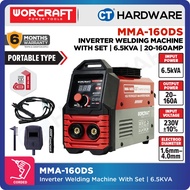 WORCRAFT MMA-160DS Inverter Welding Machine With Set | 6.5KVA | 20-160AMP (PORTABLE TYPE) | Mesin Ki