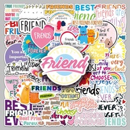 [KW] 50 PCS Friendship Stickers – Best Friends Forever Quotes & Cute Bonding Stickers for Journals, 