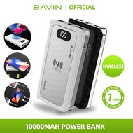BAVIN 10000mAh Wireless Charging Power Bank Thin Fast Charging Universal Dual 2.1A USB Port Black Co
