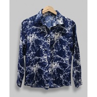 KEMEJA Preloved Navy Women's Shirt LD 100cm