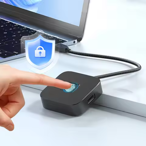 USB Fingerprint Reader & Hub Fingerprint Scanner for Windows 10/11 (Black)
