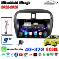 HO จอแอนดรอย 9 นิ้ว MITSUBISHI MIRAGE 2012-2018 จอ android ติดรถยนต์ความละเอียดสูงและอัตราการรีเฟรช