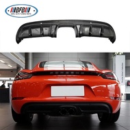 premium-Real Dry Carbon Fiber Rear Lip Diffuser 718 Rear Bumper Diffuser for Porsche 718 Boxster Cay