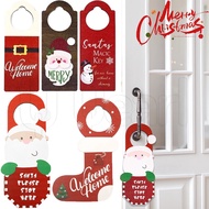23cm Christmas Cartoon Wooden Door Handle Hanging Ornament Sign / Merry Christmas Home Door Knob Dec