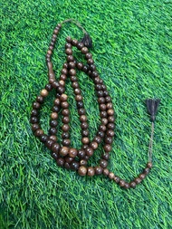 Tasbih Koka bini bulat besar saiz 12mm / oanjang 64 cm warna koko gelap