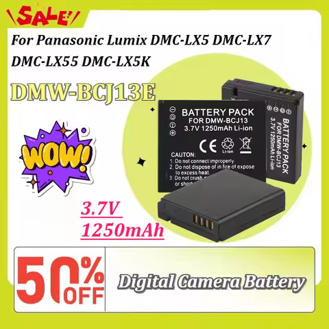 New 3.7V 1250mAh DMW-BCJ13E Digital Camera Battery for Panasonic Lumix DMC-LX5 DMC-LX7 DMC-LX55 DMC-