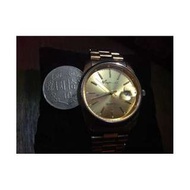 像金錶的手錶，金黃色手錶，手錶，男錶，石英錶，時尚錶，錶～高級金黃色不銹鋼手錶（金錶造型）（時間準確）