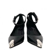 ALEXANDER MCQUEEN 亞歷山大·麥昆 BLACK CALFSKIN HIGH HEELS 37 SIZE 黑色小牛皮高跟鞋