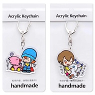 Digimon Adventure Agumon Gabumon Tailmon Patamon keychain transparent Acrylic anime chibi decorative