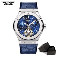 ➰ PINDU Fashion Luxury Top Brand Automatic Mechanical Watch Waterproof Watch Leather Skeleton Dial M
