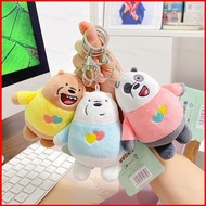 PS3 We Bare Bears Keychain Cartoon Cute Plush Toys Keyring Bag Pendant Dolls Anime Key Chain GIfts S