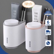 ECOCO Toothbrush Holder, Wall Mounted Toothbrush Holder with 2 Cups