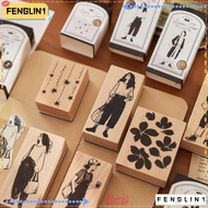 FENGLIN Wood Stamp, Vintage DIY Rubber Stamps,  Charming Handmade Wooden Stamp DIY Scrapbooking