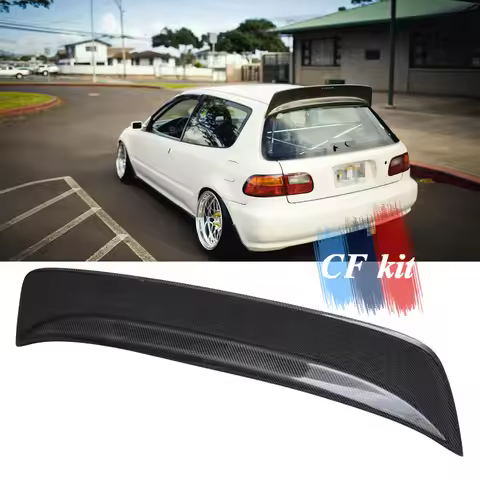 JDM style Carbon Fiber Auto Part Rear Trunk Spoiler fit for Honda Civic EG EG6 Hatchback 1992-1995