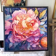 Peony 2 50x50 cm, high quality Canvas print, complete frame and picture hanging accessories