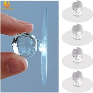 [Better For You] 2Pcs Portable Diamond Shape Crystal Cabinet Wardrobe Pull/ Home Glass Clip Cabinet Handle Office Glass Door Handle